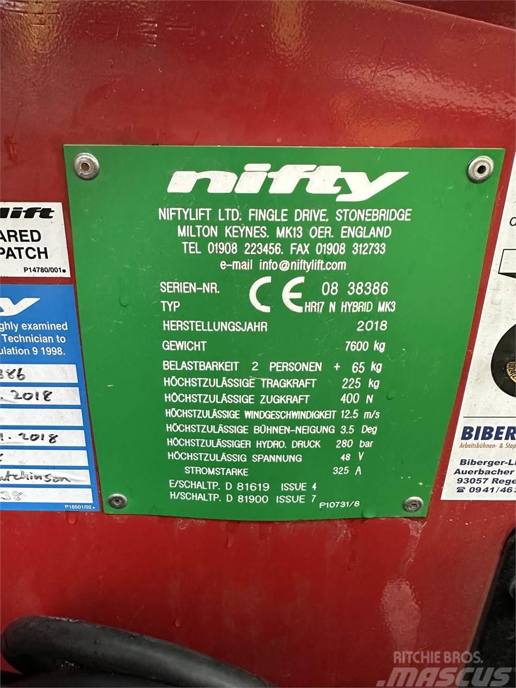 Niftylift HR 17 N HYBRID MK3 Elevadores braços articulados