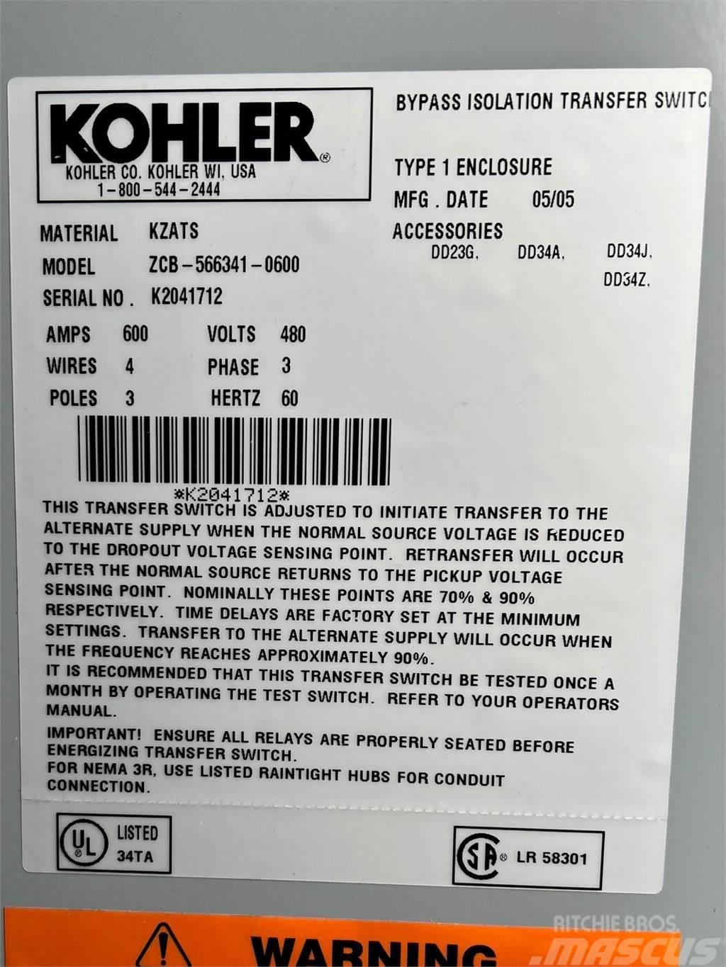 Kohler 600amp 480V Electrónica