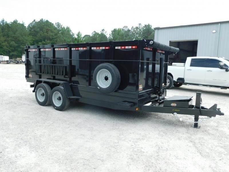  Covered Wagon Trailers 7x16 Telescoping Dump Reboques basculantes