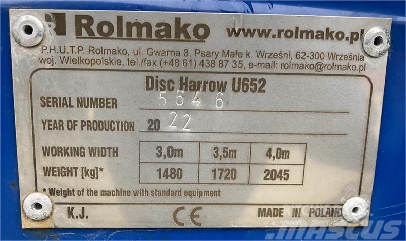 Rolmako U-652 Grade de discos