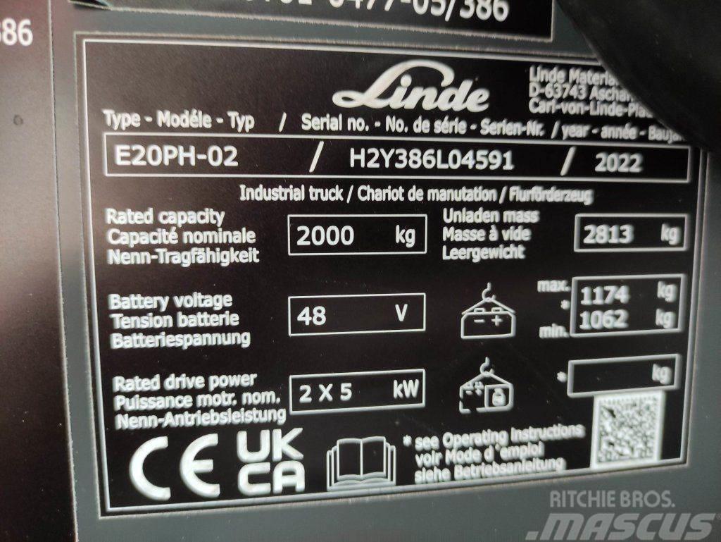 Linde E20PH-02-386-EVO *Batterie NEU* Empilhadores eléctricos